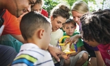 Instructor and children interact with wonderment